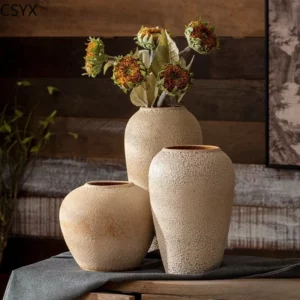 Creative Korean Rustic-Inspired New Chinese Simple Ceramic Vase - Perfect Tabletop/Hotel Decor, Elevate Room & Chambre Ambiance - Image 3