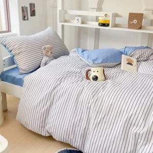 3pcs washed comforter Set for Bedroom Apartment Student dormitory Simple popular multi-size (1pcQuilt cover +2pcs pillowcase) - Image 4
