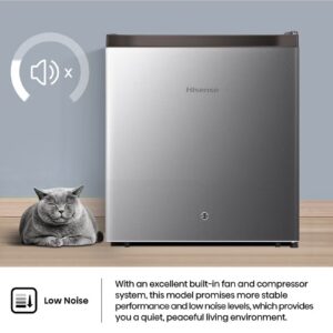 Hisense Gross 60L/Net 45L Single Door Refrigerator Minibar Fridge RR60D4ASU, Adjustable Thermostat, Big Door Balcony, Separate Chiller, Low Noise RR60D4ASU Silver - Image 6