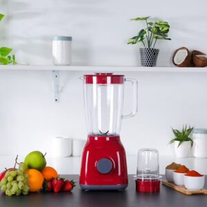 2-In-1 Juicer Blender Chopper Set 1.8 L OMSB2362N, 650W Powerful Motor With 2 Speed Setting And Pulse, Transparent And Unbreakable Jars With Stainless Steel Blade, Grinder Attachment 1.8 L 650 W OMSB2362N Red - Image 5