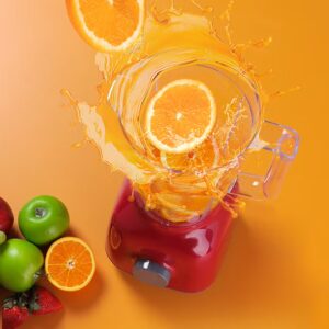 2-In-1 Juicer Blender Chopper Set 1.8 L OMSB2362N, 650W Powerful Motor With 2 Speed Setting And Pulse, Transparent And Unbreakable Jars With Stainless Steel Blade, Grinder Attachment 1.8 L 650 W OMSB2362N Red - Image 6