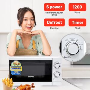 Microwaves Oven 20L, Re-Heating and Fast Defrosting | Adjustable Temperature & Timer Function 20 L 1200 W GMO1894-20LN White - Image 4