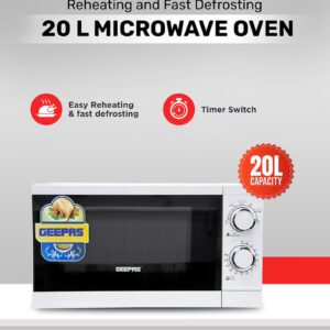 Microwaves Oven 20L, Re-Heating and Fast Defrosting | Adjustable Temperature & Timer Function 20 L 1200 W GMO1894-20LN White - Image 7