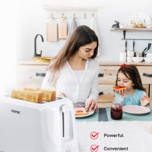 2 Slice Bread Toaster - Removable Crumb Tray| One Touch Cancel Button | 6 Browning Setting Control 700 W GBT36515N White - Image 4