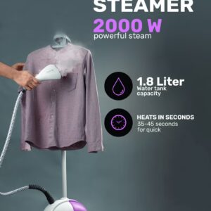 Garment Steamer, 2000W Vertical Steamer, GGS25022N | Portable, Fast Heat Clothes Steamer | Dual Steam Levels | Large Water Tank | Perfect For All Types Of Clothes 1.8 L 2000 W GGS25022N White,Violet - Image 7