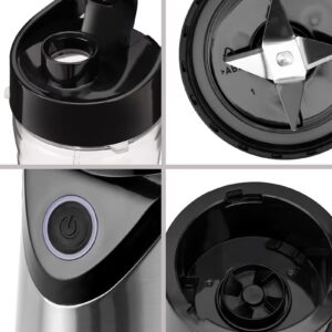 Personal Blender | Stainless Steel Blade - Safety Lock, 570ml & 400ml BPA-Free Tritan Jar, Multi- Safe Protection, Abs Plastic Housing 500 W GSB44075 Black - Image 2