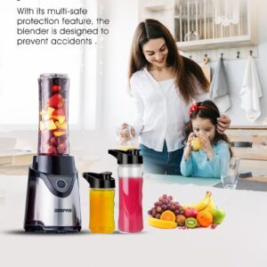 Personal Blender | Stainless Steel Blade - Safety Lock, 570ml & 400ml BPA-Free Tritan Jar, Multi- Safe Protection, Abs Plastic Housing 500 W GSB44075 Black - Image 3