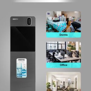 Bottom Loading Water Dispenser| Normal, Hot and Cold Function, Compressor Cooling, And 3 Taps| Cold Temperature: 4-12 Degrees Celsius; Hot Temperature: 85-95 Degrees Celsius| Perfect For Home And Office| Metallic grey, 2 Year Warranty GWD17037 Grey & Black - Image 7