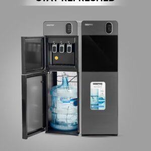 Bottom Loading Water Dispenser| Normal, Hot and Cold Function, Compressor Cooling, And 3 Taps| Cold Temperature: 4-12 Degrees Celsius; Hot Temperature: 85-95 Degrees Celsius| Perfect For Home And Office| Metallic grey, 2 Year Warranty GWD17037 Grey & Black - Image 6