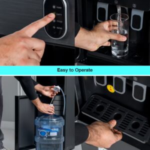 Bottom Loading Water Dispenser| Normal, Hot and Cold Function, Compressor Cooling, And 3 Taps| Cold Temperature: 4-12 Degrees Celsius; Hot Temperature: 85-95 Degrees Celsius| Perfect For Home And Office| Metallic grey, 2 Year Warranty GWD17037 Grey & Black - Image 5