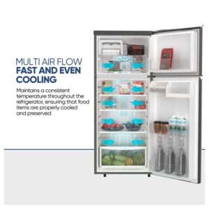 425L Gross / 254L Net, Double Door Top Mount Refrigerator, No Frost Fridge, Toughened Glass Shelves, R600A Refrigerant, Best For Home And Office, 10 Years Inverter Compressor Warranty, Made In India 400.04 kW NRF425FSS Grey - Image 6