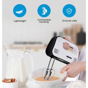 Hand Mixer- GHM43030/ 150 W, 3 Speed Control, Eject Button and Overheat Protection/ Perfect for Kneading Dough, Mixing Batter, Whisking Eggs, etc./ Includes 2 Attachments, Hooks and Beater/ Black and White, 2 Years Warranty 150 W GHM43030 white - Image 3
