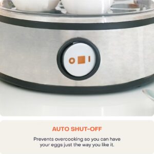 Rapid Egg Cooker: 7 Egg Capacity Electric Egg Cooker for Boiled Eggs, Poached Eggs, Scrambled Eggs, or Omelettes with Auto Shut Off Feature 360 W NC-EC360 Silver - Image 4