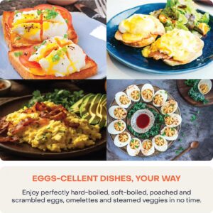 Rapid Egg Cooker: 7 Egg Capacity Electric Egg Cooker for Boiled Eggs, Poached Eggs, Scrambled Eggs, or Omelettes with Auto Shut Off Feature 360 W NC-EC360 Silver - Image 5