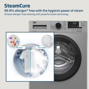 7 kg Front Load Washing Machine, 1200 RPM, 15 Programmes, Low Noise, Quick wash 14/28 Minutes, SteamCure Wash, Digital Display, DrumClean Function, 10 Years Warranty on ProSmart Inverter Motor 7 kg WCV7612US Silver - Image 4