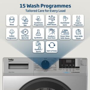 7 kg Front Load Washing Machine, 1200 RPM, 15 Programmes, Low Noise, Quick wash 14/28 Minutes, SteamCure Wash, Digital Display, DrumClean Function, 10 Years Warranty on ProSmart Inverter Motor 7 kg WCV7612US Silver - Image 8