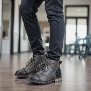 Size 7-13 Ankle Boots For Men Men's Leather boots Brand Boot for men #AL605 - Image 6