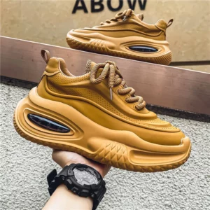 Men's Casual Sports Shoes, Fashionable Thick Soled Skateboarding Shoes, Trendy and Comfortable Men's Shoes Suitable for Outdoor - Image 3