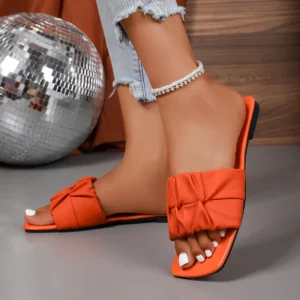 Fashionable Outerwear Lightweight Square Toe Comfortable Casual Slippers Summer New Elegant Beach Flat Bottom Women's Slippers - Image 5