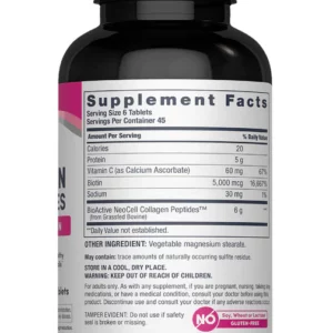 Grassfed Collagen Peptides + C And Biotin 270 Caplets- 3000 Mg - Image 3