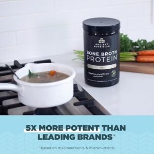 Ancient Nutrition Grass Fed, Cage Free, Bone Broth Protein Powder, 20g Protein, Hydrolyzed Collagen Peptides, Keto & Paleo Friendly, Supports Joint & Gut Health, Pure, 40 Servings - Image 2