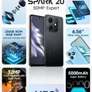 Spark 20 Dual SIM Gravity Black 8GB RAM 256GB 4G - Middle East Version - Image 4