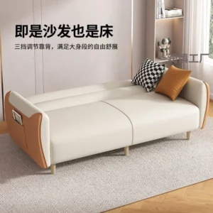 Sofa Bed Small Apartment Living Room Apartment Fabric Small Sofa Bedroom Internet Celebrity Rental Room Lazy - Image 2