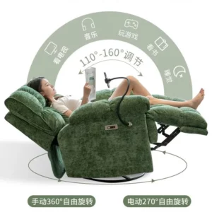Electric Reclining Single Sofa Chair, Modern Living Room Bedroom Rocking Lazy Lounger, Multifunctional Leisure Recliner - Image 4