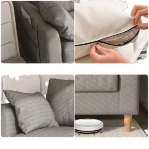 Simple modern fabric sofa small living room double rental room small small apartment three people simple Internet celebrity whol - Image 5