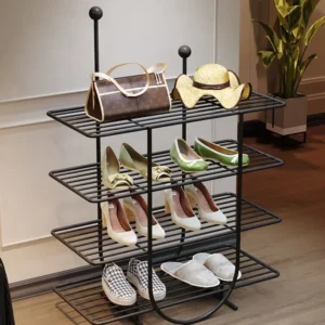 Discount Light Luxury Iron Art Entry Shoe Stand Simple Multilayer Metal Organizer Home Indoor Web Celebrity Shoe Cabinet - Image 4
