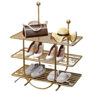 Discount Light Luxury Iron Art Entry Shoe Stand Simple Multilayer Metal Organizer Home Indoor Web Celebrity Shoe Cabinet - Image 5