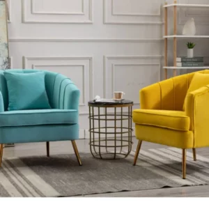 Single Velvet Armchair - Modern Nordic Style, Suitable for Living Room, Beauty Salon & Waiting Areas, Soft & Relaxing Seat - Image 3