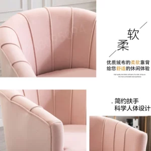 Single Velvet Armchair - Modern Nordic Style, Suitable for Living Room, Beauty Salon & Waiting Areas, Soft & Relaxing Seat - Image 4