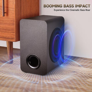FANSBE 2.1CH 60W Bluetooth Wireless Sound Bar,Surround Home Theater Speaker System TV Soundbar With Subwoofer - Image 3