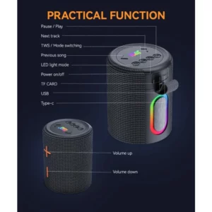 20W Portable Bluetooth Speaker Multifunctional Split Design Colorful Lights TWS & TF Support for Parties And Outdoor Sports - Image 6