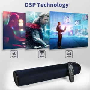 Echo Wall TV Sound Bar 2.0 Home Theater Surround Sound System Wireless Bluetooth 5.3 Computer Speaker Aux USB Optical Connection - Image 3