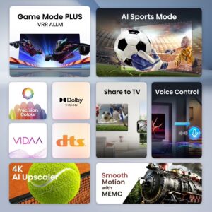 55 inch Smart TV UHD 4K E6N-Dolby Vision,Game Mode Plus,Smooth Motion with MEMC,AI Sports Mode,Voice Control,Share to TV,Youtube,Netflix,Disney+,Shahid And Anghami (2024 New Model) 55E6N Black - Image 7