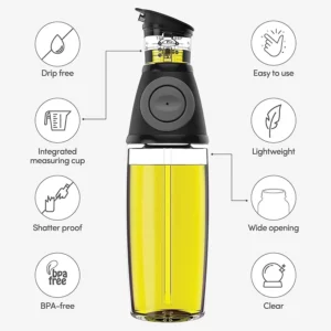 New Glass Oil and Vinegar Dispenser Measuring Oil Pourer for Kitchen Wide Opening for Easy Refill and Cleaning Clear Glass - Image 6