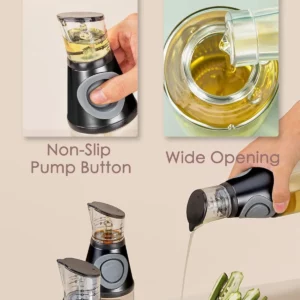 New Glass Oil and Vinegar Dispenser Measuring Oil Pourer for Kitchen Wide Opening for Easy Refill and Cleaning Clear Glass - Image 4
