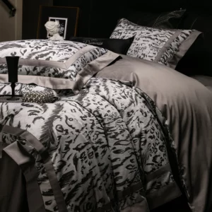 Luxury Bedding Set 1000TC Egyptian Cotton Queen King Size Zebra Print 1 Duvet Cover Set, 1 Flat/Fitted Bed Sheet, 2 Pillowcases - Image 6