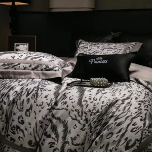 Luxury Bedding Set 1000TC Egyptian Cotton Queen King Size Zebra Print 1 Duvet Cover Set, 1 Flat/Fitted Bed Sheet, 2 Pillowcases - Image 3