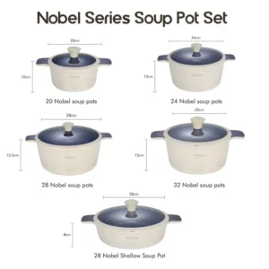 DONNOR 15pcs/set Cookware Set Non Stick Pan Aluminum+Ceramic Cookware Frying Pan Soup Pot with Lid Anti Scald Double Ear Stove - Image 6