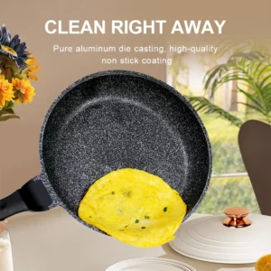 DONNOR Best Ceramic Non-Stick Frying Pan Cookware 18 Piece Set Scratch-Resistant Reusable with Lid and Spatula Dishwasher-Safe - Image 4
