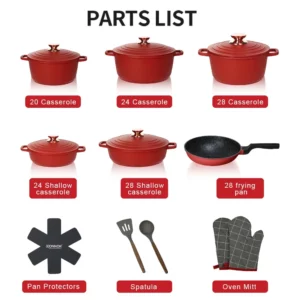 DONNOR Best Ceramic Non-Stick Frying Pan Cookware 18 Piece Set Scratch-Resistant Reusable with Lid and Spatula Dishwasher-Safe - Image 3