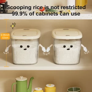 UFORU Household plastic rice bucket insect proof moisture pressing food grade sealed large capacity rice storage box - Image 6