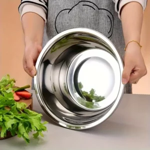 Stainless Steel Rice Washing Bowl with Drain Holes, 2-in-1 Vegetable Fruit Strainer Colander Basket for Kitchen Sink - Image 4