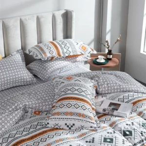 Boho Duvet Cover Set Full Queen Size Bohemian Geometric Comforter Cover Western 3 Pieces Lightweight Soft Farmhouse Bedding Set - Image 3