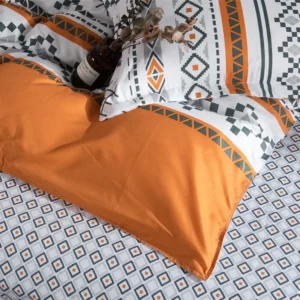 Boho Duvet Cover Set Full Queen Size Bohemian Geometric Comforter Cover Western 3 Pieces Lightweight Soft Farmhouse Bedding Set - Image 4