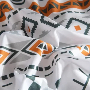 Boho Duvet Cover Set Full Queen Size Bohemian Geometric Comforter Cover Western 3 Pieces Lightweight Soft Farmhouse Bedding Set - Image 5