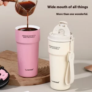 New High Beauty Insulated Cup Ceramic Coated Inner Pot Coffee Cup for Girls Portable and Accompanying Men Straw Car Water Cup - Image 2